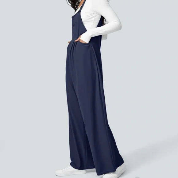 Navy Blue Women's Jumpsuit - Picture 3 of 5